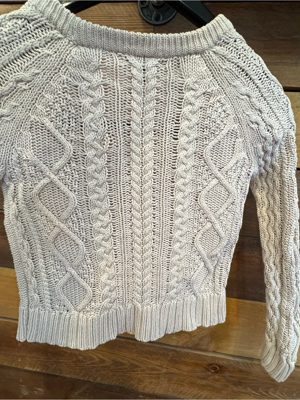 GAP Ivory Cable Knit Pullover Sweater